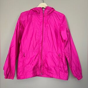 {Columbia} Lightweight Windbreaker Jacket with Hood in Hot Pink - Womens Small